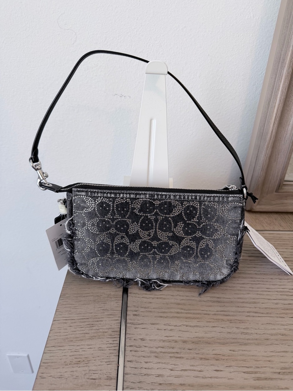 Coach Plaza Crystal Black Denim